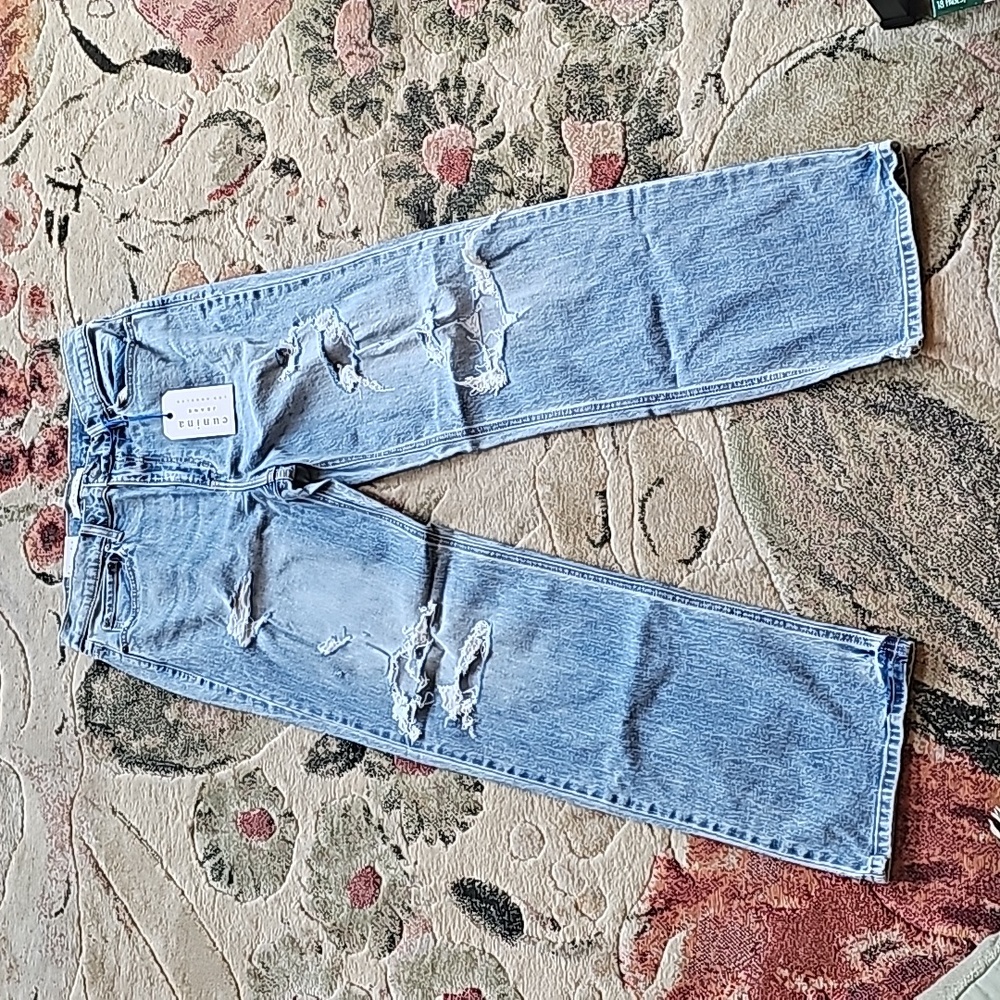 Wide leg dad jeans stretch